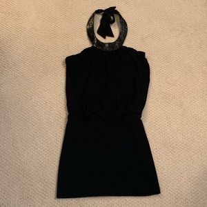 Black Halo Black Halter Mini Dress